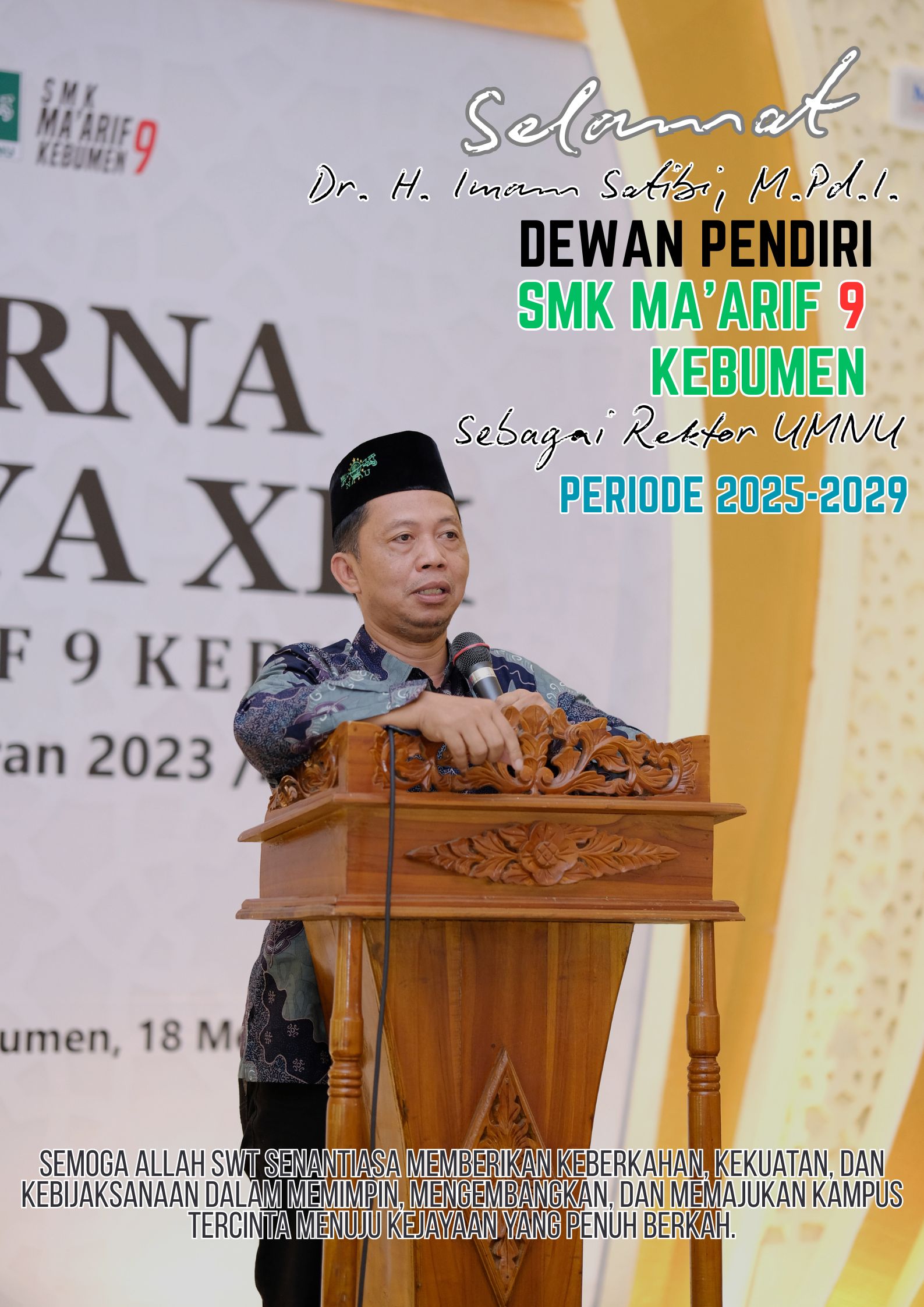 Resmi Dilantik! Dr. Imam Satibi Kembali Pimpin UMNU Kebumen untuk Periode 2025–2029
